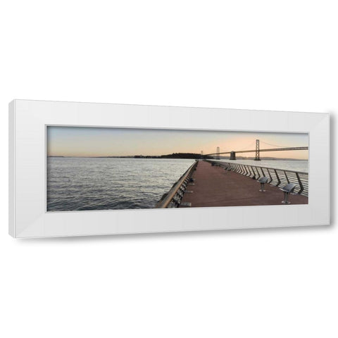 Bay Bridge Pano - 106 White Modern Wood Framed Art Print by Blaustein, Alan