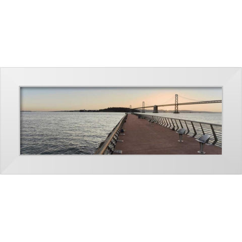 Bay Bridge Pano - 106 White Modern Wood Framed Art Print by Blaustein, Alan