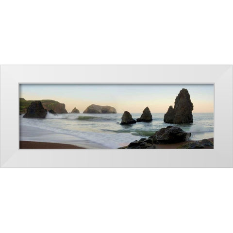 Rodeo Beach pano - 1 White Modern Wood Framed Art Print by Blaustein, Alan