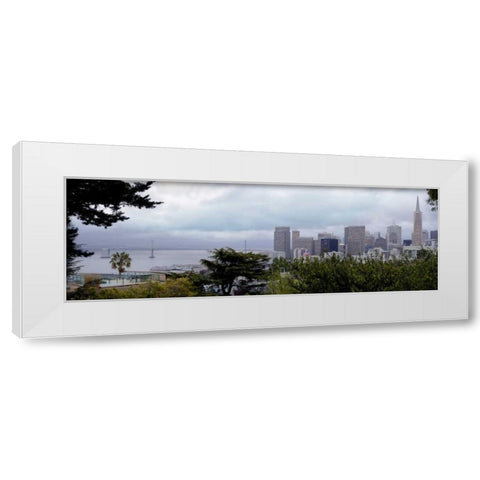 Bay Bridge Pano - 111 White Modern Wood Framed Art Print by Blaustein, Alan
