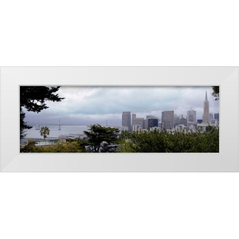 Bay Bridge Pano - 111 White Modern Wood Framed Art Print by Blaustein, Alan