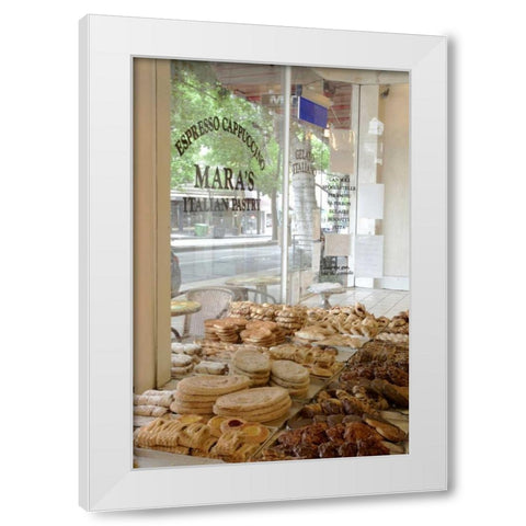 MaraÃ¢â‚¬â„¢s Pastry - 140 White Modern Wood Framed Art Print by Blaustein, Alan