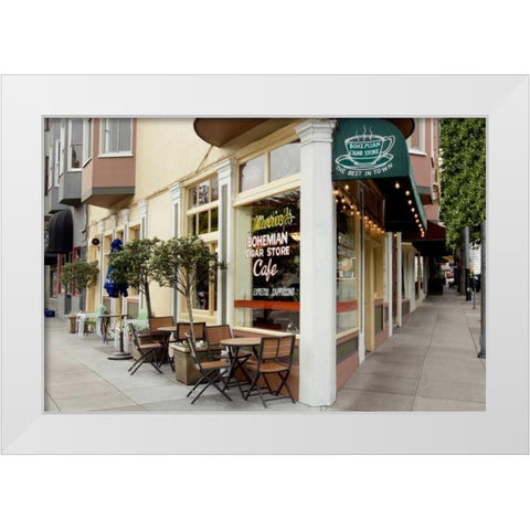 MarioÃ¢â‚¬â„¢s Cigar Store - 136 White Modern Wood Framed Art Print by Blaustein, Alan