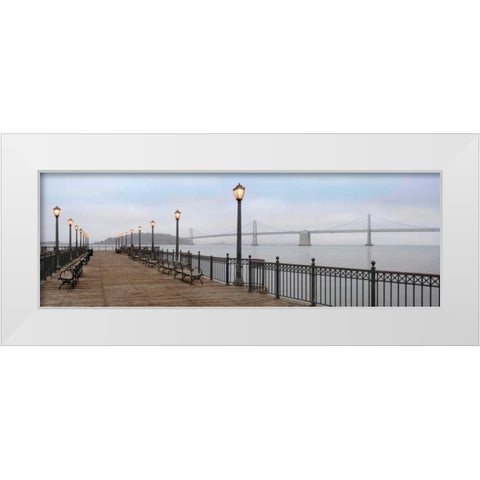 Broadway Pier Pano - 112 White Modern Wood Framed Art Print by Blaustein, Alan
