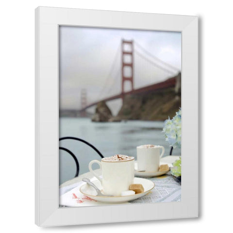 Dream Cafe Golden Gate Bridge - 6 White Modern Wood Framed Art Print by Blaustein, Alan