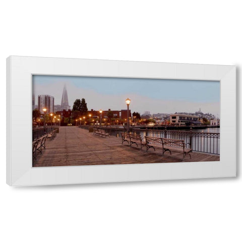 Broadway Pier Pano - 113 White Modern Wood Framed Art Print by Blaustein, Alan