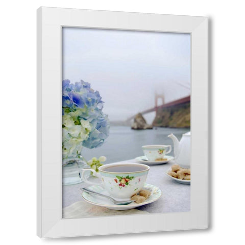 Dream Cafe Golden Gate Bridge - 12 White Modern Wood Framed Art Print by Blaustein, Alan
