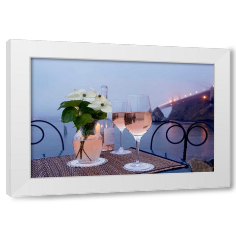 Dream Cafe Golden Gate Bridge - 9 White Modern Wood Framed Art Print by Blaustein, Alan