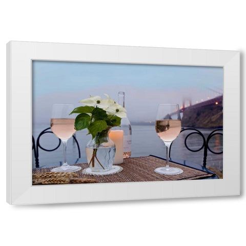 Dream Cafe Golden Gate Bridge - 10 White Modern Wood Framed Art Print by Blaustein, Alan