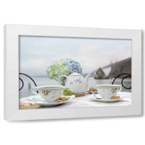 Dream Cafe Golden Gate Bridge - 11 White Modern Wood Framed Art Print by Blaustein, Alan