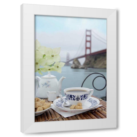 Dream Cafe Golden Gate Bridge - 16 White Modern Wood Framed Art Print by Blaustein, Alan