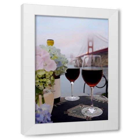 Dream Cafe Golden Gate Bridge - 14 White Modern Wood Framed Art Print by Blaustein, Alan