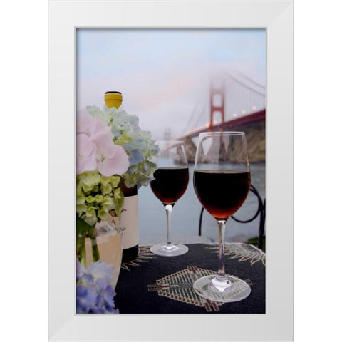 Dream Cafe Golden Gate Bridge - 14 White Modern Wood Framed Art Print by Blaustein, Alan
