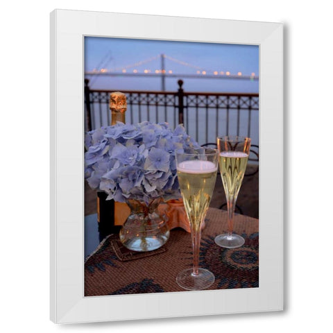 Dream Cafe Bay Bridge - 19 White Modern Wood Framed Art Print by Blaustein, Alan