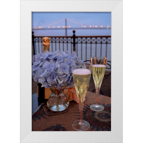 Dream Cafe Bay Bridge - 19 White Modern Wood Framed Art Print by Blaustein, Alan