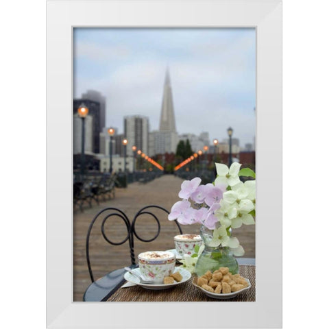 Dream Cafe Broadway Pier - 22 White Modern Wood Framed Art Print by Blaustein, Alan