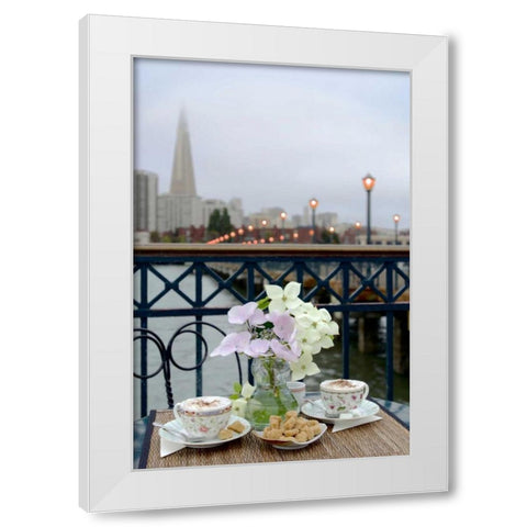 Dream Cafe Broadway Pier - 21 White Modern Wood Framed Art Print by Blaustein, Alan
