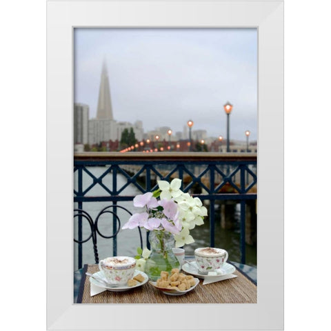 Dream Cafe Broadway Pier - 21 White Modern Wood Framed Art Print by Blaustein, Alan