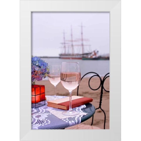 Dream Cafe Hyde St Pier - 31 White Modern Wood Framed Art Print by Blaustein, Alan