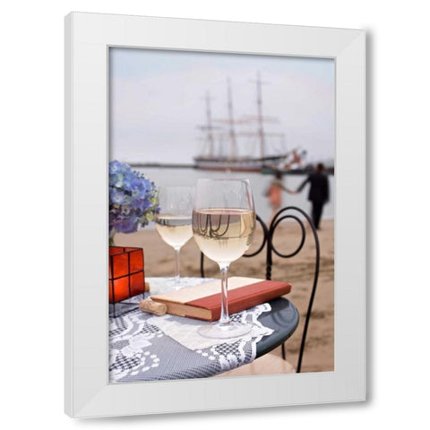 Dream Cafe Hyde St Pier - 29 White Modern Wood Framed Art Print by Blaustein, Alan