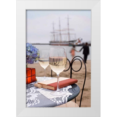 Dream Cafe Hyde St Pier - 29 White Modern Wood Framed Art Print by Blaustein, Alan