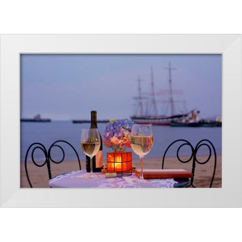 Dream Cafe Hyde St Pier - 34 White Modern Wood Framed Art Print by Blaustein, Alan