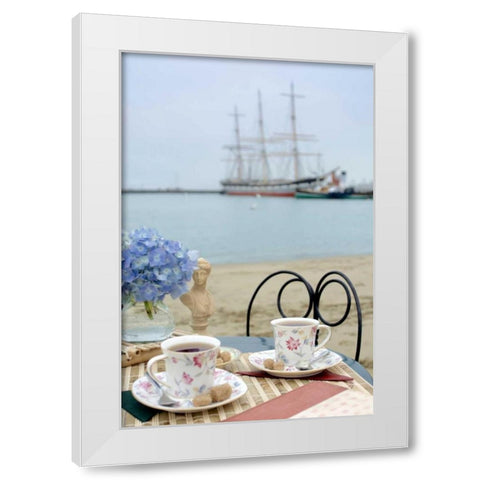 Dream Cafe Hyde St Pier - 30 White Modern Wood Framed Art Print by Blaustein, Alan