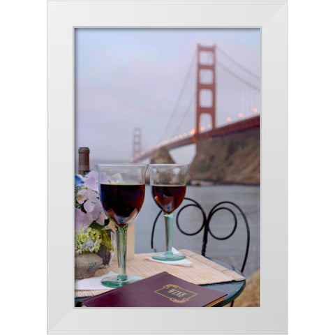 Dream Cafe Golden Gate Bridge - 39 White Modern Wood Framed Art Print by Blaustein, Alan