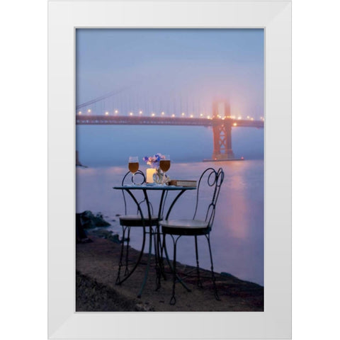 Dream Cafe Golden Gate Bridge - 51 White Modern Wood Framed Art Print by Blaustein, Alan