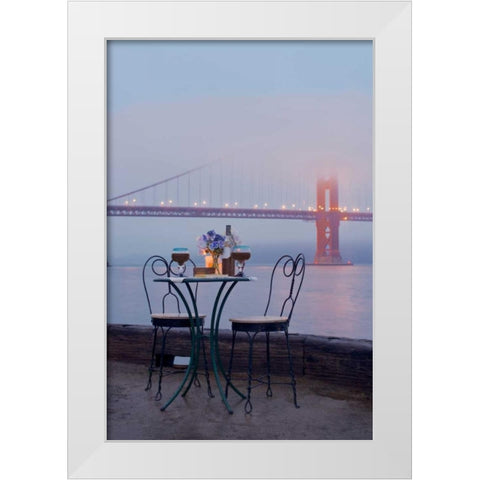 Dream Cafe Golden Gate Bridge - 52 White Modern Wood Framed Art Print by Blaustein, Alan