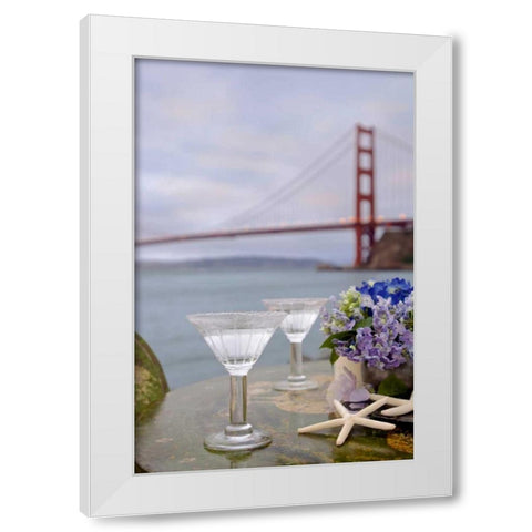 Dream Cafe Golden Gate Bridge - 64 White Modern Wood Framed Art Print by Blaustein, Alan