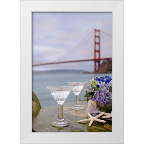 Dream Cafe Golden Gate Bridge - 64 White Modern Wood Framed Art Print by Blaustein, Alan
