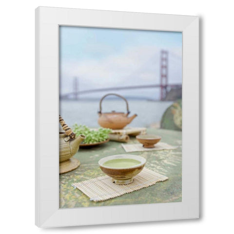 Dream Cafe Golden Gate Bridge - 65 White Modern Wood Framed Art Print by Blaustein, Alan