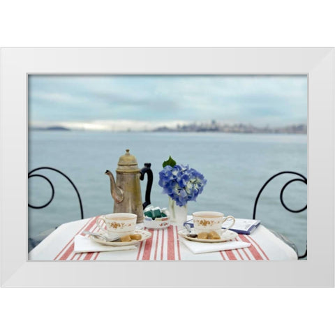 Dream Cafe Golden Gate Bridge - 67 White Modern Wood Framed Art Print by Blaustein, Alan