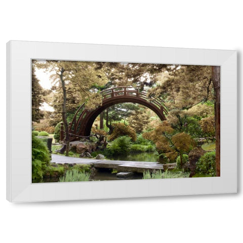 Japanese Bridge - 1 White Modern Wood Framed Art Print by Blaustein, Alan