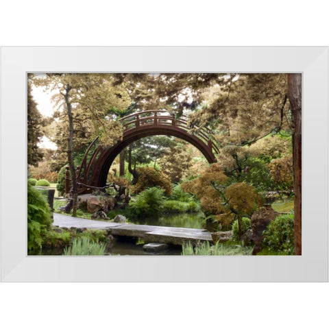 Japanese Bridge - 1 White Modern Wood Framed Art Print by Blaustein, Alan