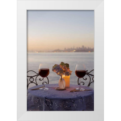 Dream Cafe Golden Gate Bridge - 69 White Modern Wood Framed Art Print by Blaustein, Alan