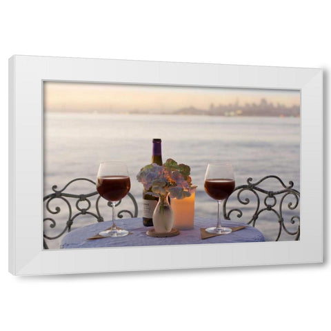 Dream Cafe Golden Gate Bridge - 71 White Modern Wood Framed Art Print by Blaustein, Alan