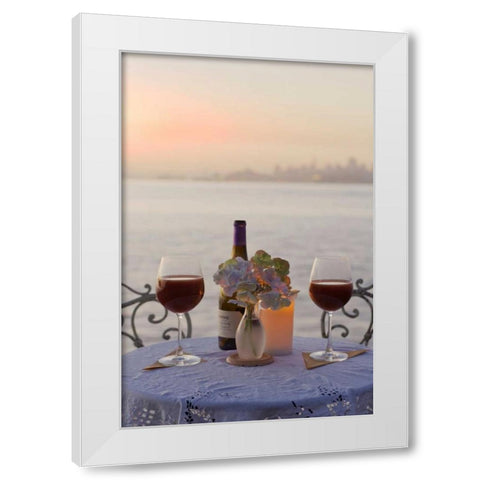 Dream Cafe Golden Gate Bridge - 72 White Modern Wood Framed Art Print by Blaustein, Alan