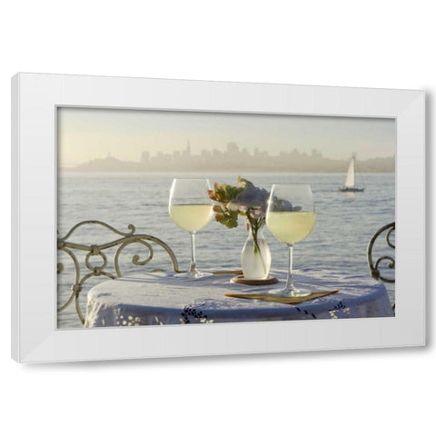 Dream Cafe Golden Gate Bridge - 75 White Modern Wood Framed Art Print by Blaustein, Alan