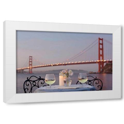 Dream Cafe Golden Gate Bridge - 77 White Modern Wood Framed Art Print by Blaustein, Alan