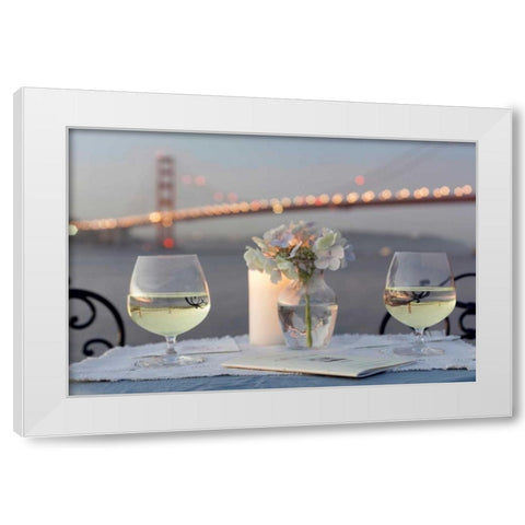 Dream Cafe Golden Gate Bridge - 79 White Modern Wood Framed Art Print by Blaustein, Alan
