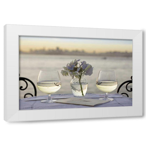 Dream Cafe Golden Gate Bridge - 83 White Modern Wood Framed Art Print by Blaustein, Alan