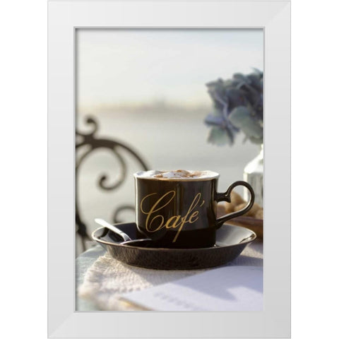 Dream Cafe Golden Gate Bridge - 85 White Modern Wood Framed Art Print by Blaustein, Alan