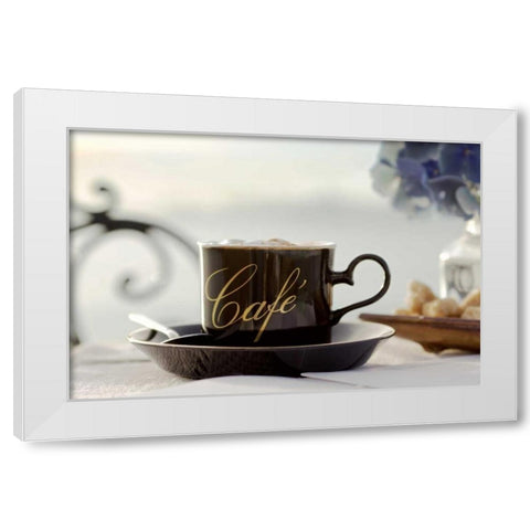 Dream Cafe Golden Gate Bridge - 86 White Modern Wood Framed Art Print by Blaustein, Alan