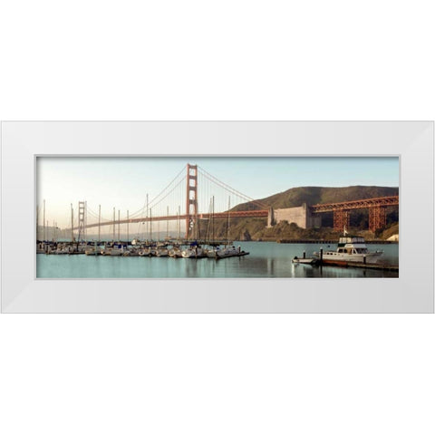 Golden Gate Bridge - 33 White Modern Wood Framed Art Print by Blaustein, Alan
