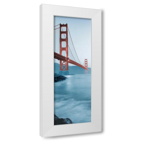 Golden Gate Bridge at Dawn (B) White Modern Wood Framed Art Print by Blaustein, Alan