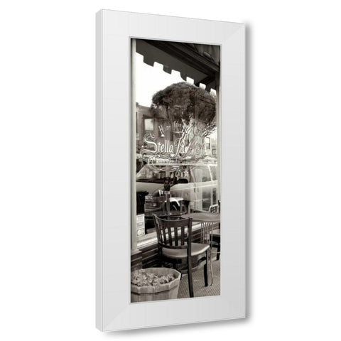 San Francisco Cafe Pano - 3 White Modern Wood Framed Art Print by Blaustein, Alan