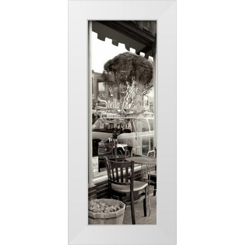 San Francisco Cafe Pano - 3 White Modern Wood Framed Art Print by Blaustein, Alan