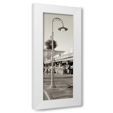 Fishermans Wharf Pano - 1 White Modern Wood Framed Art Print by Blaustein, Alan